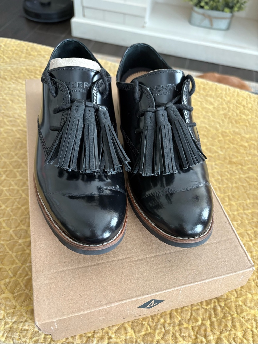 Sperry Black Patent Leather Oxford